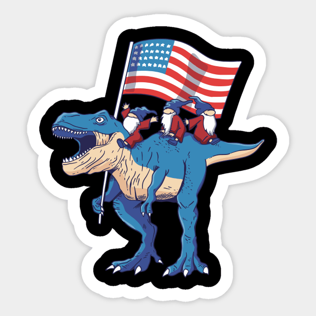 USA Dinosaur Sticker by Hamster Design